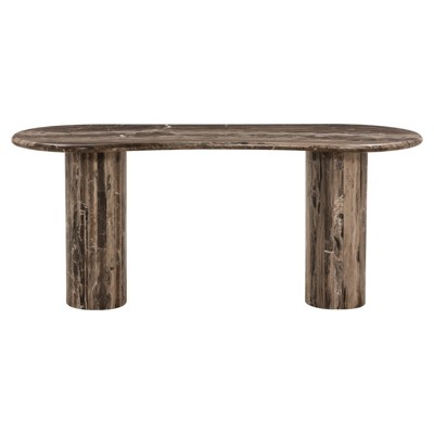 Ponce Modern Classic Brown Marble Oval Desk