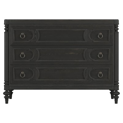 John Updated Traditional Black Pine Wood Bachelor Chest