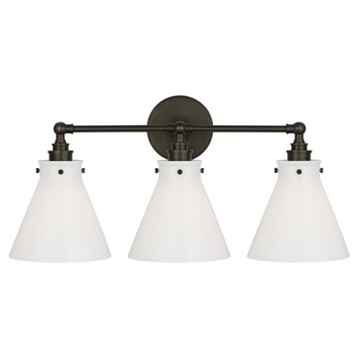 Visual Comfort Signature Collection Chapman and Myers Parkington 24 Inch 3 Light LED Bath Vanity Light Parkington - CHD 2529BZ-WG - Industrial