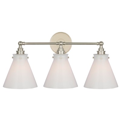 Visual Comfort Signature Collection CHD2529PN-WG Chapman & Myers Parkington LED 24 inch Polished Nickel Bath Bar Wall Light in White Glass