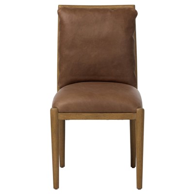 Berman Parrawood Palermo Cigar Leather Armless Dining Chair