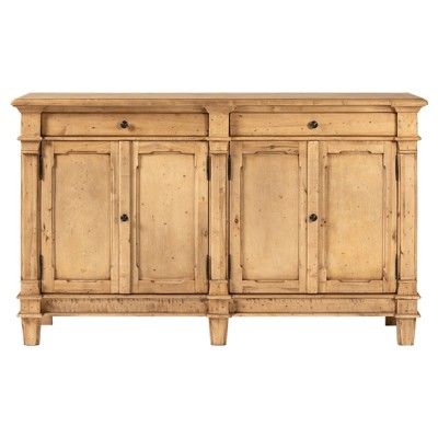 Marjorie Updated Traditional Distressed Bleached Wood Sideboard