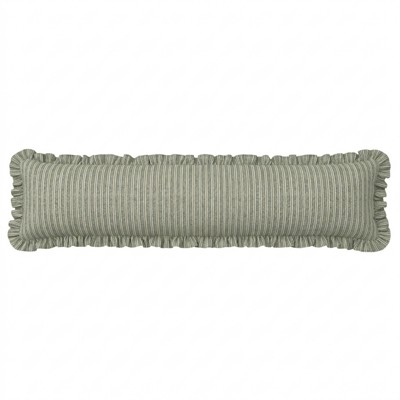Callan Ardoise Blue Ruffled Lumbar Pillow - 13x46