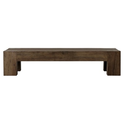 Oliver Rustic Lodge Dark Brown Oak Rectangular Coffee Table - 70"