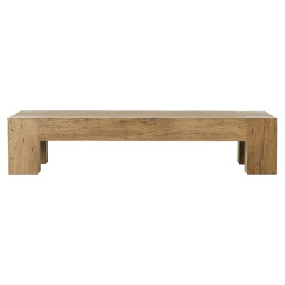 Oliver Rustic Lodge Brown Oak Rectangular Coffee Table - 70"