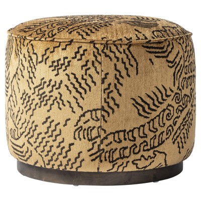 Westgate Sinclair Balkan Ochre Upholstered Round Ottoman