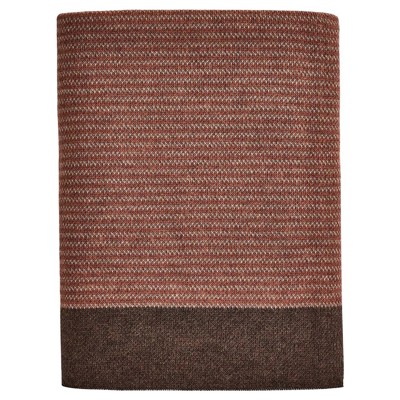 Caela Coastal Beach Brown Sunbrella Border Indoor Outdoor Throw Blanket