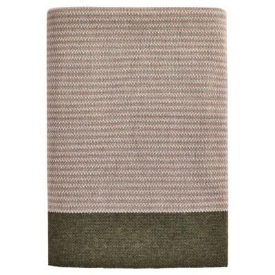 Caela Coastal Beach Green Sunbrella Border Indoor Outdoor Throw Blanket