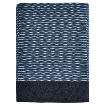 Caela Coastal Beach Blue Sunbrella Border Indoor Outdoor Throw Blanket