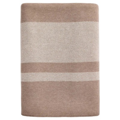 Elowen Coastal Beach Brown Sunbrella Striped Indoor Outdoor Throw Blanket
