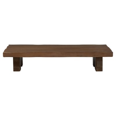 Reid Rustic Lodge Worn Brown Acacia Wood Rectangular Coffee Table