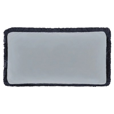 Cassandra Updated Traditional Light Blue Fringe Lumbar Pillow - 13x25