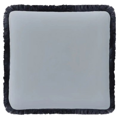 Cassandra Updated Traditional Light Blue Fringe Throw Pillow - 22x22