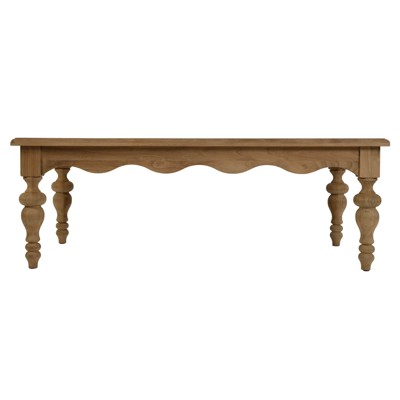 Meri Coastal Beach Natural Teak Rectangular Outdoor Coffee Table
