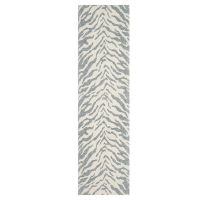 Joysie Modern Classic Light Blue Zebra Patterned Rug - 2'3"x6'