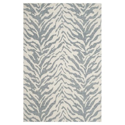 Joysie Modern Classic Light Blue Zebra Patterned Rug - 4'x6'