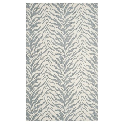 Joysie Modern Classic Light Blue Zebra Patterned Rug - 5'x8'