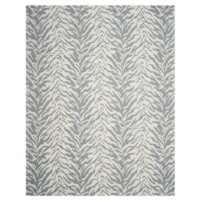 Joysie Modern Classic Light Blue Zebra Patterned Rug - 8'x10