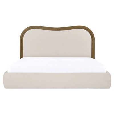 Tanya Modern Classic Cream Performance Wavy Bed - Queen