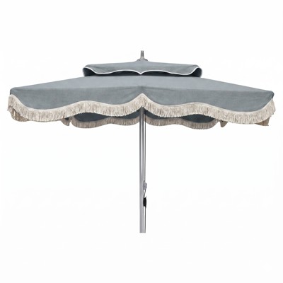 grey goose patio umbrella The Grande Round Save Money Origin 21 11-ft Aluminum Gray