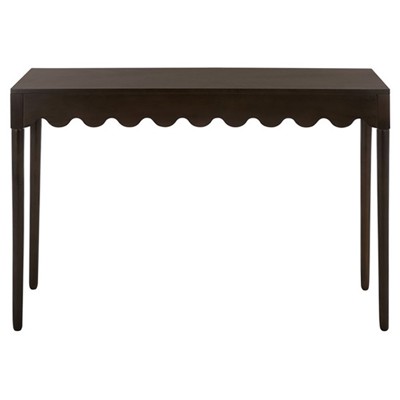 Selkie Modern Classic Dark Chocolate Wood Wavy Console Table