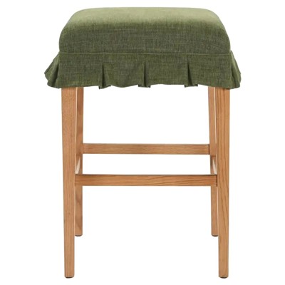 Niko Modern Classic Green Pleated Oak Counter Stool