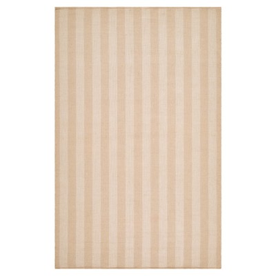 Maiya Coastal Beach Beige Striped Performance Indoor Outdoor Rug - 8'x10'
