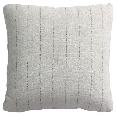 Aldama Coastal Beach Cream Striped Square Indoor Outdoor Pillow - 20x20