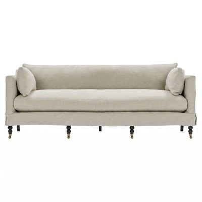 Madeline Baby Fawn Performance Skirted Sofa - 90"