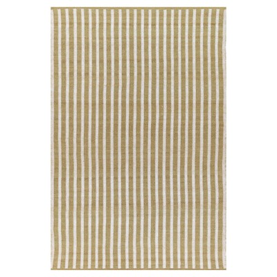 Maika Coastal Beach Green Striped Patterned Performance Indoor Outdoor Rug - 7'10"x9'10"