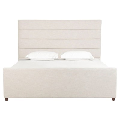 Easton Beige Parrawood Upholstered California King Platform Bed