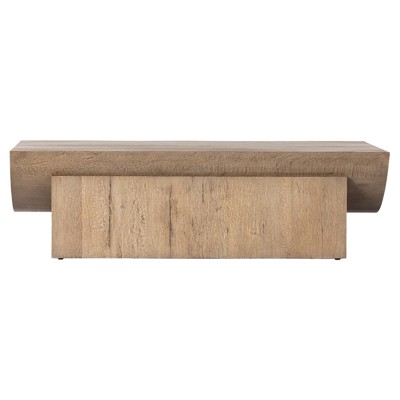 Wesson Elbert Rectangular Wood Rustic Oak Veneer Guanacaste Oyster Coffee Table