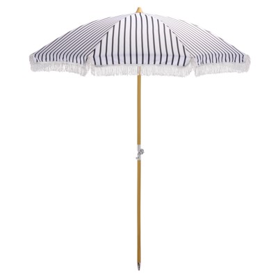 Alba Modern Classic Navy Blue Striped Round Beach Umbrella