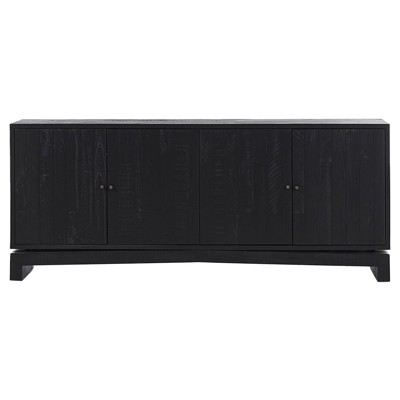 Rayan Rustic Lodge Black Pine Wood Sideboard