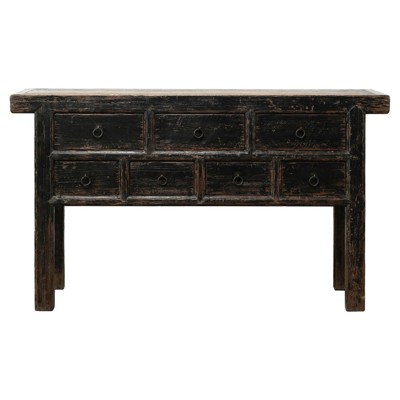 Marcus Rustic Lodge Distressed Black Pine Wood Sideboard