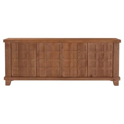 Renata Modern Classic Brown Oak Geometric Sideboard