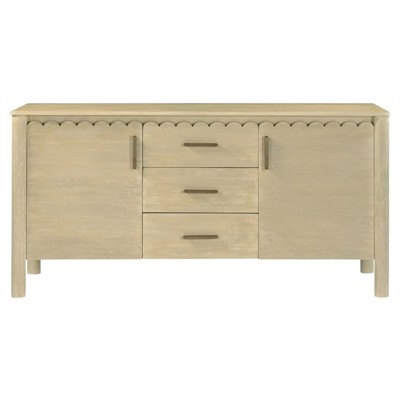 Bella Modern Classic Natural Mango Wood Scalloped Sideboard - 60"