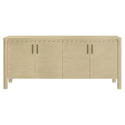 Bella Modern Classic Natural Mango Wood Scalloped Sideboard - 68"