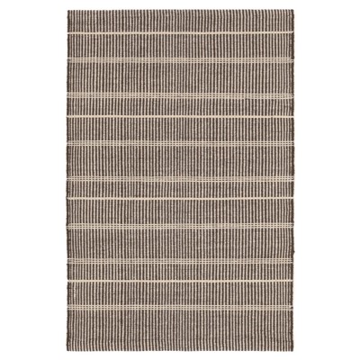 Amiel Coastal Brown Striped Patterned Performance Indoor Outdoor Rug - 2'5"x8'