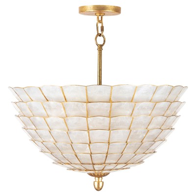 Kalco 515145OL Samal 4 Light 20 inch Oxidized Gold Leaf Convertible Pendant Ceiling Light