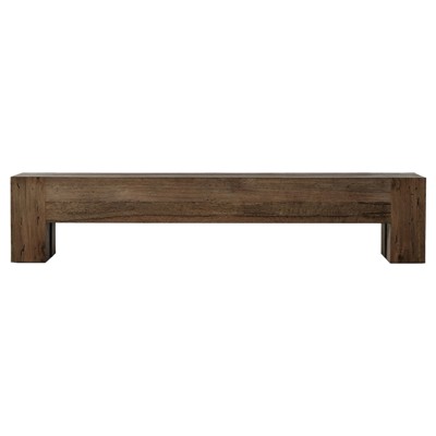 Oliver Rustic Lodge Dark Brown Oak Entryway Bench - 90"
