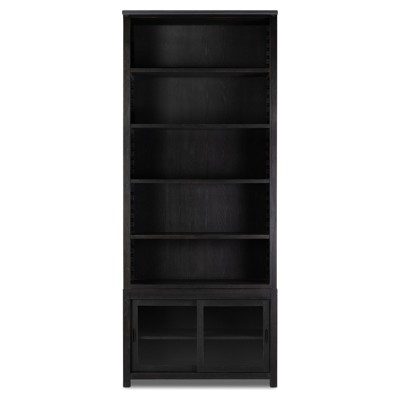 Admund Modern Classic Black Oak Bookcase