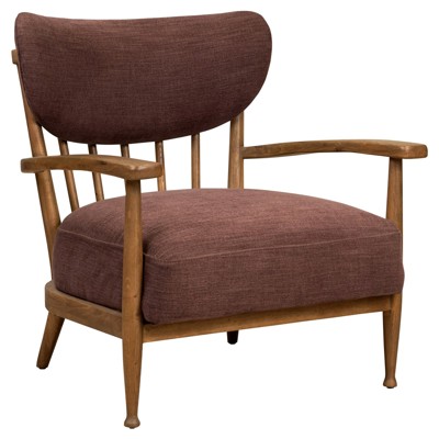 Marisol Updated Traditional Maroon Wing Arm Chair
