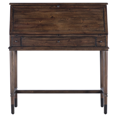 Covington Updated Traditional Brown Wood Secretary Desk