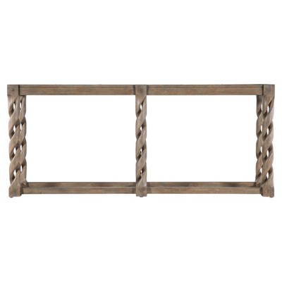 Camila Updated Traditional Brown Pine Wood Rectangular Console Table