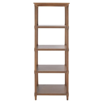 Waverly Updated Traditional Brown Pine Wood Bookcase