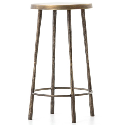 Vito Industrial Loft Hand Wrought Antique Brass Iron Counter Stool