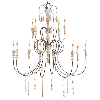 Currey & Company 9117 Hannah 12 Light 53 inch Rust Chandelier Ceiling Light, Large