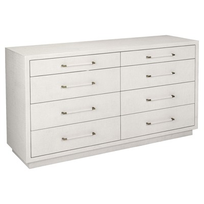 Taylor Modern White Upholstered 8 Drawer Wood Dresser