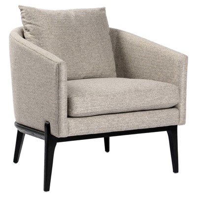 Rose Modern Classic Grey Performance Black Oak Barrel Accent Chair